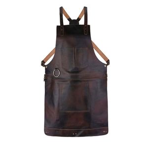 2026 Custom PU Leather Brown-Color Welder <b>Apron</b> High Quality Soft Leather Welding <b>Work</b> <b>Apron</b> for Men's Made Pakistan - Product Image 1
