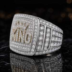 Bague de championnat personnalisée de luxe sertie de diamants, en argent sterling 925, avec couronne de roi en moissanite, bijoux pour homme - Product Image 4