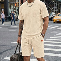 Ensembles courts sportifs personnalisables en molleton et coton/élasthanne de haute qualité, 2 pièces, tenue de plage pour les vacances, poches imprimées sur mesure