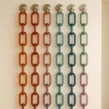 Adornos de Pared Curvos de Acrílico Ecológicos de Estilo Art Deco Moderno de ILAHI, Adornos Colgantes Hechos a Mano con Patrón Vertical en Forma de Cadena - Product Image 3
