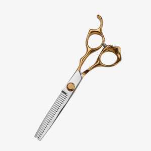 Tijeras de Peluquería Profesionales en Tono Dorado para Mascotas, Tijeras de Entresacar, Tijeras de Corte para Salón, Herramientas de Peluquería para Diestros - Product Image 4