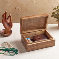 Boîte en bois décorative sculptée à la main de qualité à l'exportation pour bijoux, clés et organisateur de trésors ou cadeaux à bas prix
