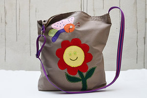 Cartoon Sailboat Handmade Canvas Applique work <b>Medium</b> <b>Size</b> Daily Use Shoulder <b>handbags</b> Wholesale - Product Image 5