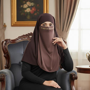 Hijab instantané de haute qualité, base pakistanaise, avec bouton, et foulard personnalisé avec logo, masque hijab niqab respirant en Nida - Product Image 6