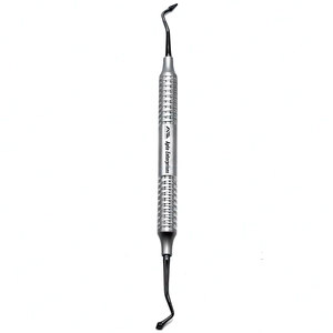 Instrumento de rellenado dental de composite posterior, doble punta con mango hueco, recubierto de titanio, negro - Product Image 1