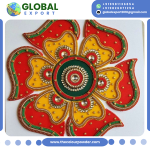 Rangoli Diya Acrílico Tradicional Indio, Reutilizable, Acabado Brillante, Embalaje en Cartón para Exportación, Decoración de Entrada, Diwali - Product Image 2