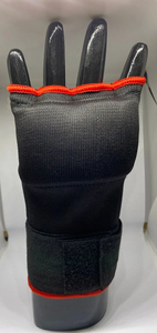 Bandages de boxe demi-doigts noirs et rouges en tissu élastique confortables pour l'entraînement toutes saisons - Product Image 2