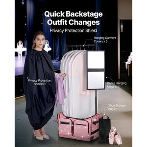 Bolsa de Baile con Ruedas de 23 Pulgadas, Puerto USB, Perchero Ajustable en Altura y Protección de Privacidad, Bolsa de Baile Resistente para Gimnasio - Product Image 4