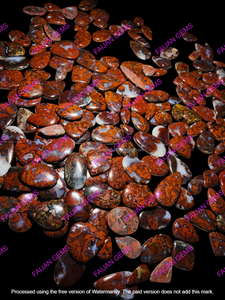FAIJAN GEMS - Gema de Jaspe Brecciated Natural Genuina, Roja y Negra, en Todas las Formas, Cabujón Suave para Joyería y Fabricación de Colgantes - Product Image 2