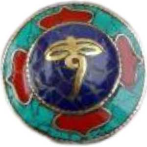 Colgantes de Metal con Diseño de Flor de Coral Plateados en Plata con Signo Auspicioso Budista - Product Image 4