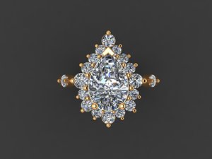 Premium Gold Silver Women <b>Ring</b> Yellow White Rose Finish Moissanite CVD Colour Stone <b>CZ</b> EGL VVS2 D Pear Round 3.95 CTS VS1 - Product Image 4
