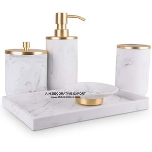 Distributeur de savon décoratif en marbre Design moderne Fonctionnement multifonction sans électricité pour un savon de salle de bain de haute qualité - Product Image 6