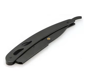 Rasoir à barbe pour homme en acier inoxydable allemand de haute qualité, design à lame traversante avec manche en bois, en vente - Product Image 3