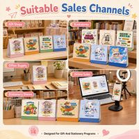 Calendrier de bureau 2027, dessin animé, animaux mignons illustrés, calendrier de table, reliure spirale, logo personnalisé, cadeau d'entreprise, vente en gros