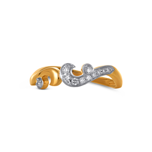 14K Gold Diamond <b>Initial</b> Vintage Curl Diamond <b>Ring</b> For Women Personalized Jewelry Round Cut Diamond 0.12 Ct Fashion <b>Ring</b> - Product Image 3