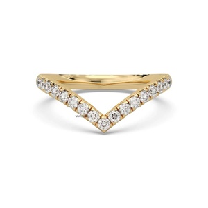 Anillo de Boda con Diamante Cultivado en Laboratorio, Corte Redondo en Forma de V, Oro de 10K, 14K, 18K, Plata de Ley 925, 935, Joyería Fina - Product Image 2