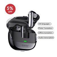 Écouteurs Traducteurs IA en Temps Réel Pro, Casque d'Assistant Intelligent, Traduction de 144 Langues, Écran Couleur OLED, Connectivité Wi-Fi