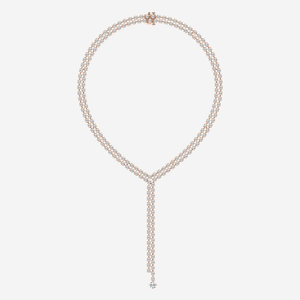 Collar Lariat de Doble Hilera con 25 Diamantes Cultivados en Laboratorio, Joyería de Moda para Mujer, Cadena Elegante y Brillante - Product Image 2