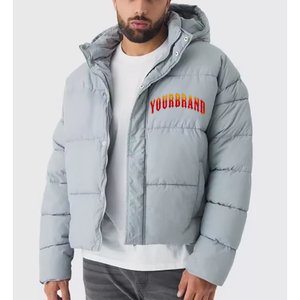 Chaqueta Bomber de Invierno Personalizada al por Mayor de Alta Calidad para Hombre con Cierre de Cremallera y Logotipo Frontal en Lona - Product Image 3