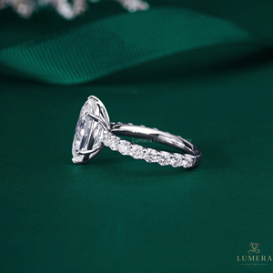 Luxury Oval and Round Cut Diamond <b>Statement</b> <b>Ring</b> 9k 10k 14k 18k Gold Modern Engagement Bridal Band Fine Jewelry For Her - Product Image 2