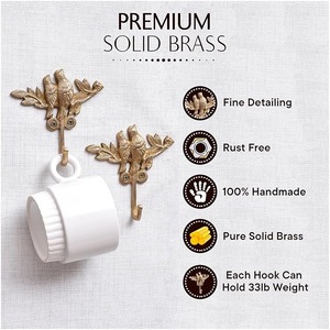 Organisateur mural en métal industriel à double crochet pour garage, salle de bain, chambre à coucher - Product Image 3