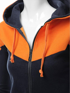 Sudadera con capucha extragrande personalizada para mujer, con cremallera, de algodón polar, para invierno, teñida, gris, con bolsillo canguro, estilo casual urbano, OEM, al por mayor - Product Image 2