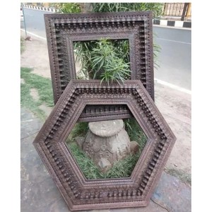 Handcrafted Mango Wood Arch-Top Wall Mirror | Gothic Revival Wooden Mirror Wholesale - Product Image 4