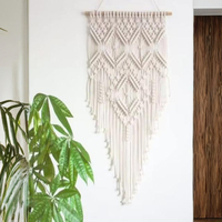 Haute qualité coton corde tenture murale décor flottant en bois plante cintre étagère pour chambre salon