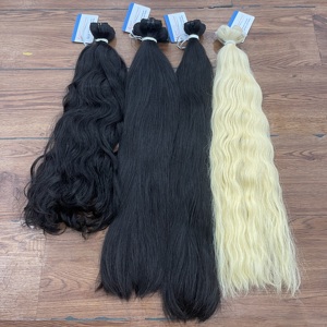 Extensions de cheveux Remy vietnamiens noirs ondulés, très tendance, Super Double Drawn, lots à double trame machine, épais, finition de haute qualité, prêts à l'emploi - Product Image 5