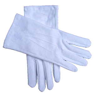 High Quality Masonic White Full Finger Gloves Solid Color Fabric Material Classical Style Sew-On Application 2026 - Product Image 3