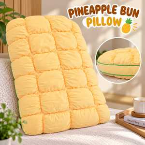 Coussin décoratif moderne en forme de pain d'ananas, doux et moelleux, matelassé, avec housse en coton, pour soutien du dos et du cou, idéal pour lit et canapé. - Product Image 1