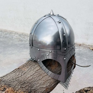 Casco Vikingo de Acero Personalizado al por Mayor de Fábrica, Casco Plateado Moderno OEM para Espectáculos y Reenactaciones de Batalla - Product Image 4