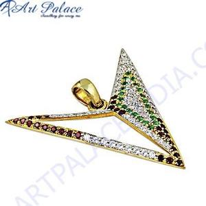 RArt Palace Collier de luxe unisexe avec pendentif triangle plaqué or 22 carats et cristaux de strass au design géométrique - Product Image 2