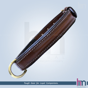 Premium Luxury Cognac Brown Genuine <b>Leather</b> Raised Padded <b>Dog</b> <b>Collar</b> Soft Lining <b>Collar</b> White Contrasting Stitching - Product Image 4