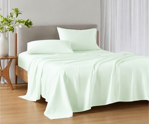 Essential 200 Thread Count Queen Size Honeydew <b>Bed</b> Sheet Set Soft Breathable Cotton Bedding Smooth Durable <b>Bed</b> Linen with Matchi - Product Image 1