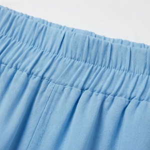 Mini-jupe trapèze bleu clair pour femme, taille élastique, volants en mousseline, style doux, tenue décontractée d'été - Product Image 4