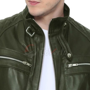 <b>Smart</b> <b>Men</b> Leather <b>Jacket</b> With Stylish Front Pattern <b>For</b> Elegant Leather Winter <b>Jacket</b> Fashion Wear - Product Image 4