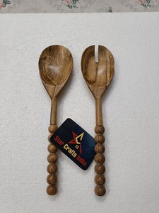 Premium Quality Set of 2 Attractive <b>Salad</b> <b>Tools</b> Wooden Resin Spoons Modern Design Dishwasher Safe for Weddings Restaurant Use - Product Image 3
