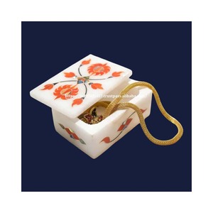 Caja especial de incrustaciones de mármol de arte MOP con diseño de Flores de Nueva producción con uso de nácar para embalaje de regalo de joyero - Product Image 1