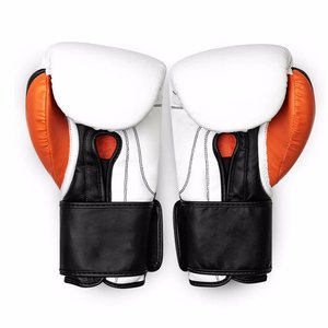Guantes de kickboxing profesionales de cuero vacuno de alta calidad, 100% cuero de vaca con logotipo personalizado - Product Image 2