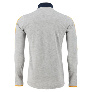 Lightweight Breathable Polyester Half Zip <b>Sports</b> <b>Jersey</b> for Training All Seasons Gray with Navy and Orange wholesale rate - Product Image 3