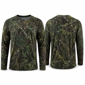 Camiseta de Manga Larga con Camuflaje para Hombre MEGAMAPLE, Cuello Redondo, Tejido de Poliéster que Absorbe la Humedad, 220 Gramos, Corte Regular Informal - Product Image 1