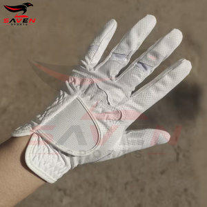 Microfiber <b>Leather</b> Fully Perforated Air Mesh Non Slip Men Golfing Gloves, Custom White All Weather <b>Golf</b> Gloves - Product Image 4