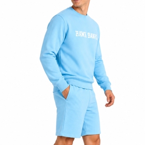 Ensemble sweat-shirt et short à col rond pour homme, imprimé, décontracté, en molleton bouclette, confortable, pour homme - Product Image 3