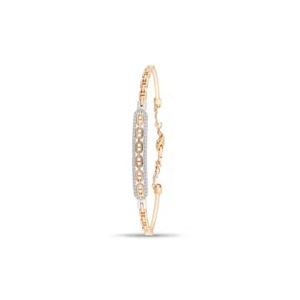 Round Cut Diamond <b>Bracelet</b> Tennis Classic Simple Unique Design Real Diamond Studded <b>Bangle</b> <b>Bracelet</b> in 18K Yellow Gold - Product Image 5