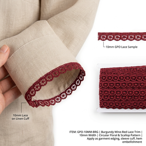 Encaje Guipur Rojo de 10mm Directo de Fábrica, 20 Metros, Lujoso, Tradicional, Ecológico, para Bordes de Sarees, Mangas de Blusas y Manualidades de Costura - Product Image 4