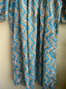 Vestido largo de algodón con cuello redondo y manga larga, estampado a mano, estilo túnica india, para mujer, ideal para el verano 2026. - Product Image 3