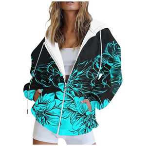 Women's <b>Leopard</b> Zip Hoodie Kangaroo Pocket Oversized <b>Printed</b> <b>Sweatshirt</b> Jacket | Winter Long Sleeve Hooded Eco-Friendly Outwear - Product Image 3