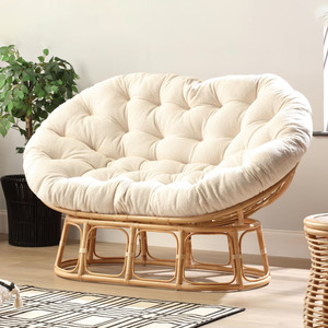 <b>Cane</b> swivel saucer <b>chair</b> living room double papasan <b>chairs</b> handmade rattan mamasan lounges - Product Image 6