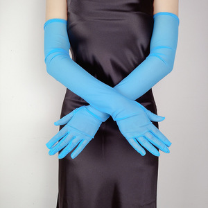 Sexy and Elegant Ladies ultra <b>Thin</b> Long Black Silk Summer Cycling Sunscreen <b>Gloves</b> Elastic Lace Mesh Mesh <b>Gloves</b> - Product Image 4